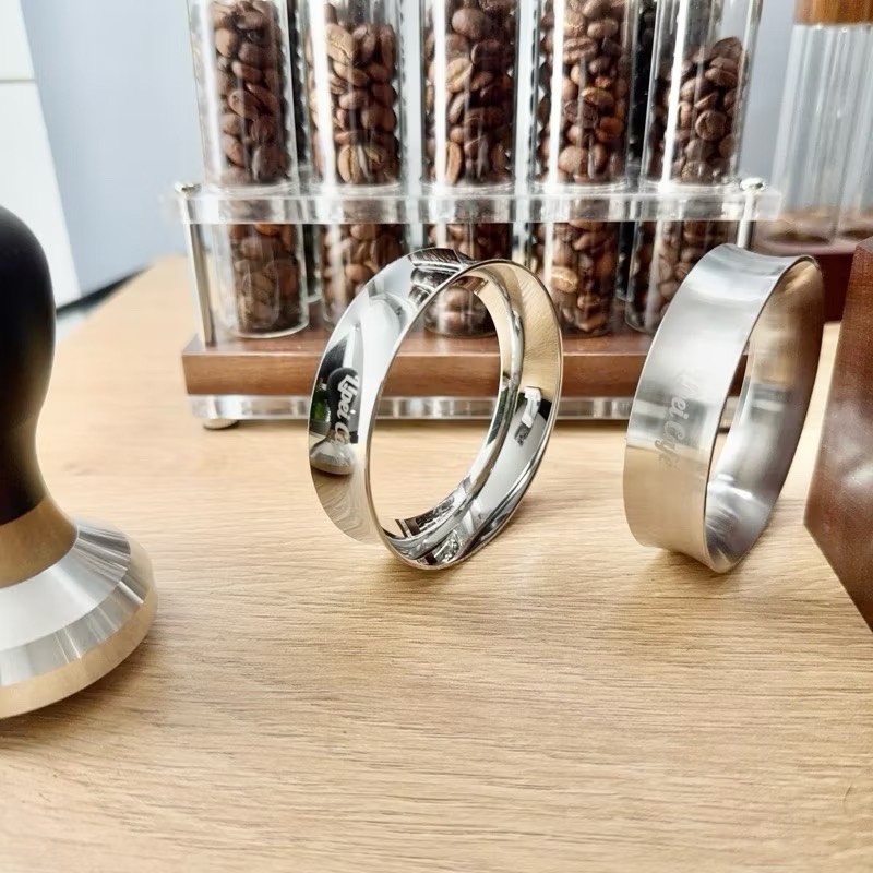 不鏽鋼外卡式接粉環｜鏡面款(左) 、原色款(右) ( 51mm 58mm )